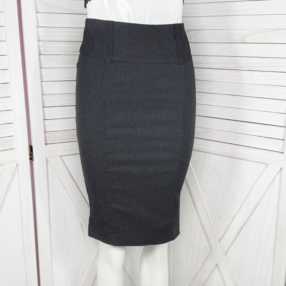 Charlotte Russe Retro Stretch High Waist Pencil‎ Skirt Grey XS